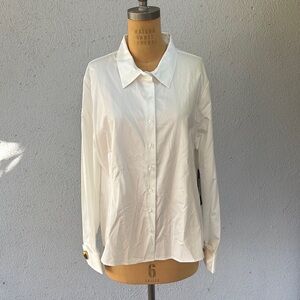 Classic White Button-Up Shirt Donna Karan